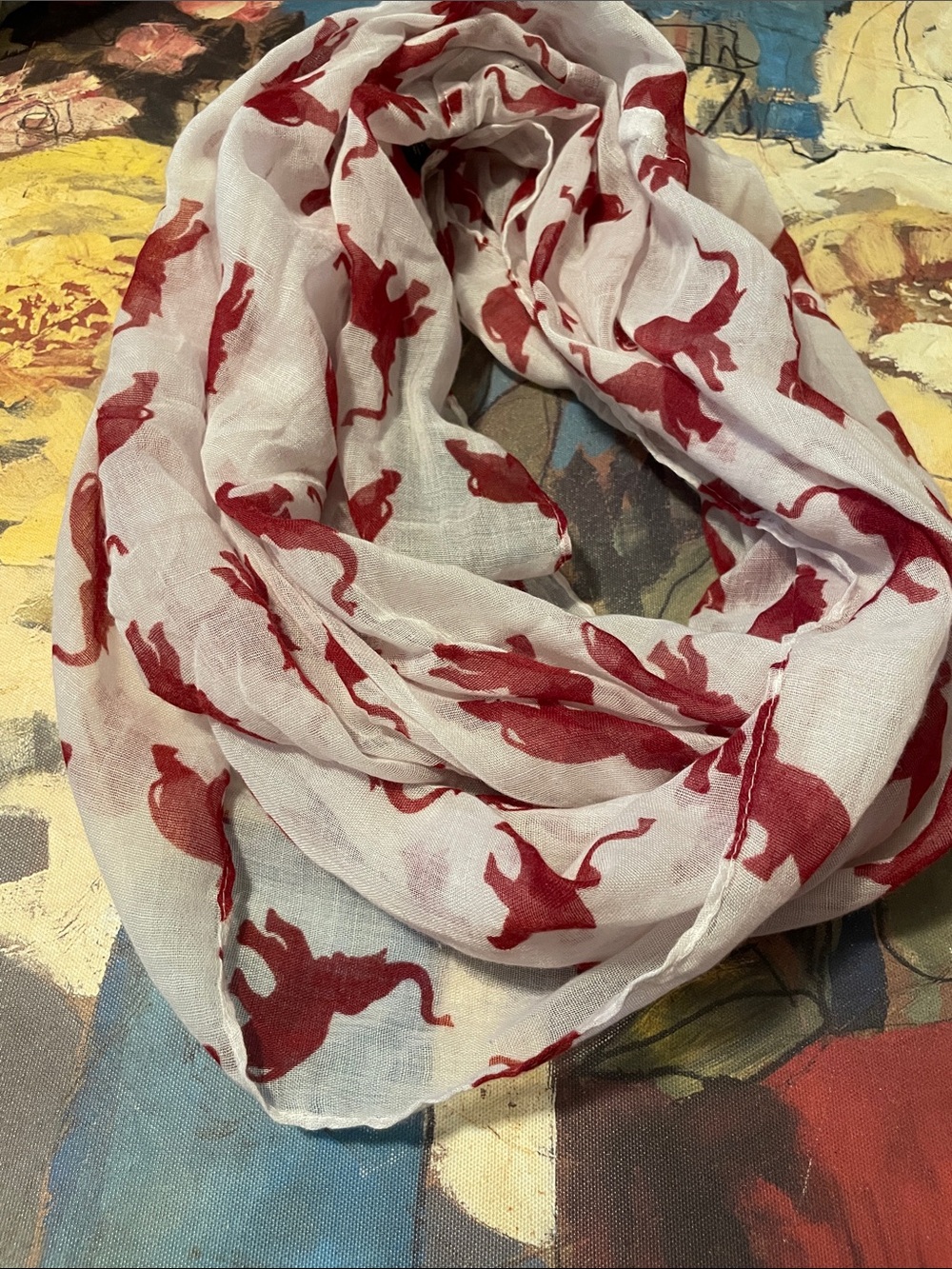 Crimson Elephant 🐘 Infinity Scarf